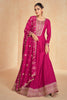 Fuchsia Pink Color Silk Embroidered Anarkali Suit