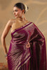 Dark Scarlet Color Zari Woven Soft Silk Saree
