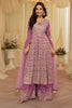 Mauve Georgette Embroidered Anarkali Suit Set