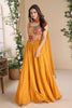 Mustard Silk Embroidered Choli Palazzo Set With Dupatta
