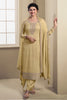 Yellow Color Georgette heavy Embroidered Unstitched Suit Material