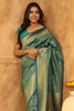 Teal Colour Silk Woven Saree