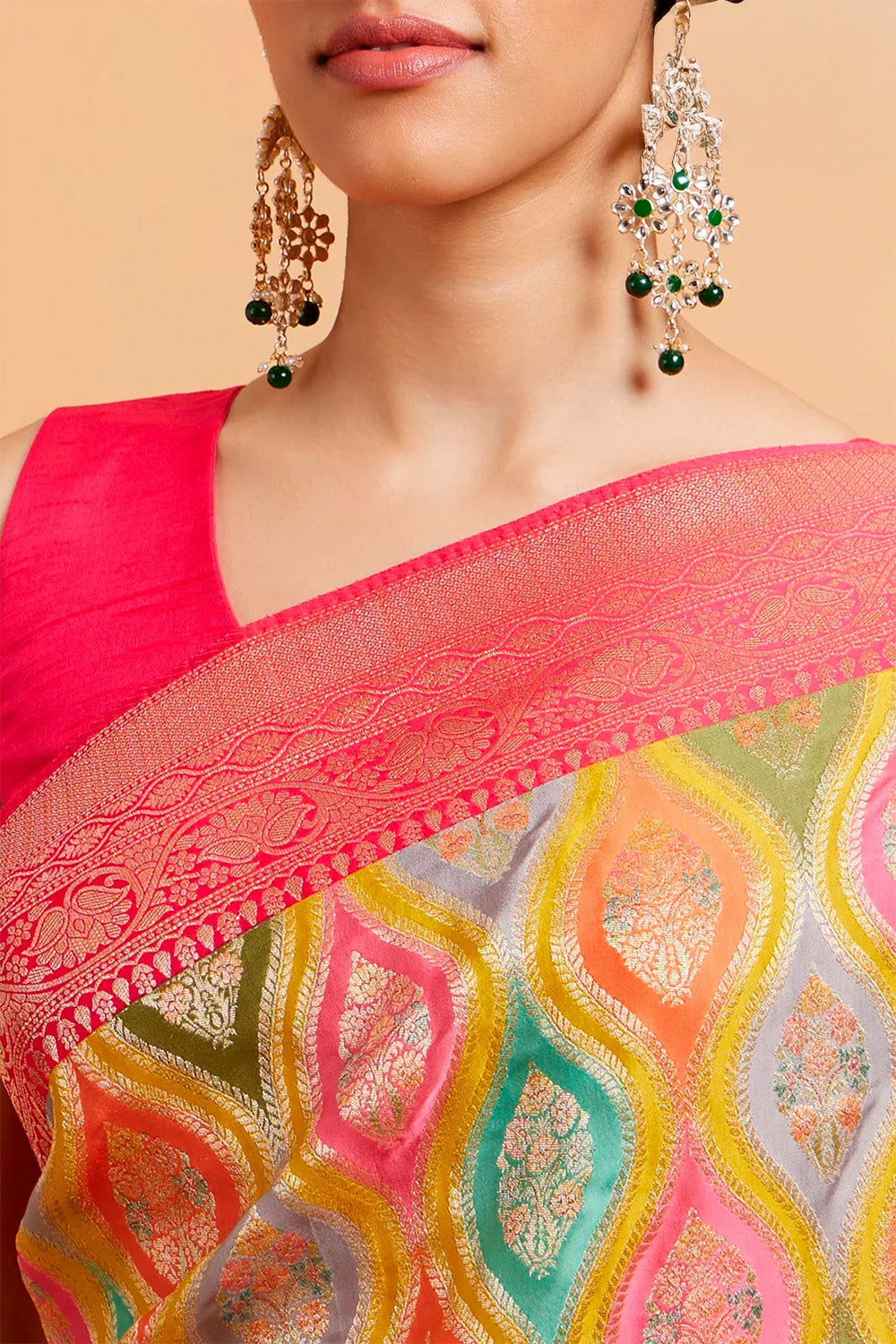 Multi-Color Khaddi Silk Woven Saree