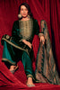 Deep Teal Color Zari Embroidered Velvet Unstitched Suit Fabric