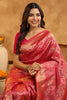 Fuchsia Color Zari Woven Saree