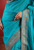 Teal Soft Silk Kalamkari Woven Saree