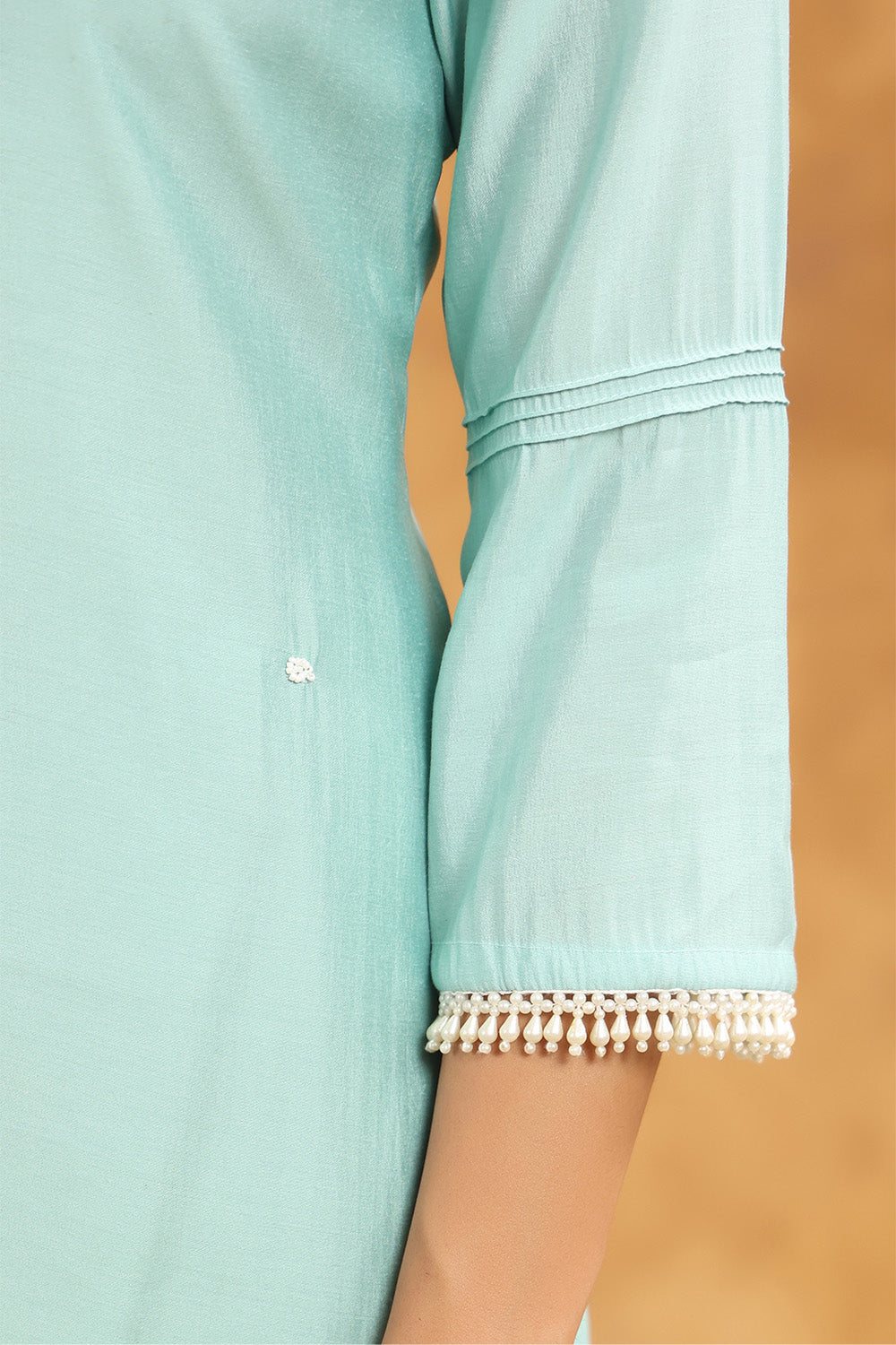Powder Blue Color Cotton Neck Embroidered Unstitched Suit Fabric