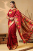 Maroon Cotton Silk Woven Saree