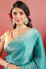 Teal Color Zari Woven Soft Silk Saree