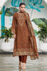 Rust Muslin Floral Printed Unstitched Suit Material