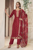 Maroon Silk Zari Woven Suit Set