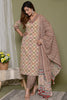 Beige Color Cotton Printed Suit
