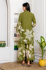 Green Color Cotton Printed Co-Ord Dress
