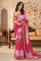 Red Georgette Shibori Printed Saree