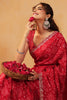 Red Color Ikat Patola Modal Silk Saree with Gota Patti Border