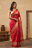 Maroon Tussar Silk Woven Saree