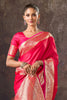 Red Satin Silk Woven Saree
