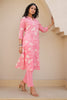 Pink Floral Printed Cotton Kurta Set