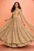 Beige Crepe Silk Embroidered Anarkali Suit With Skirt