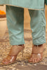 Powder Blue Color Cotton Neck Embroidered Unstitched Suit Fabric