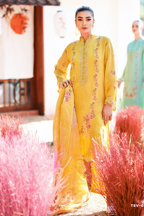 Mustard Color Crepe Silk Printed Unstitched Suit Material