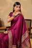 Dark Scarlet Soft Silk Kalamkari Woven Saree