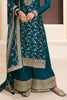 Blue Color Silk Woven and Embroidered Unstitched Suit Fabric
