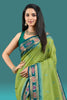 Olive Green Color Woven Maheshwari Cotton Saree