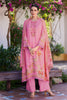 Pink Color Muslin Neck Embroidered & Floral Printed Suit