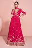Magenta Georgette Resham, Zari and Sequins Embroidered Alia Cut Anarkali Gown