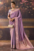 Lavender Zari Woven Mulberry Silk Saree