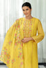 Pale Yellow Kota Silk Double Layer Embroidered Unstitched Suit Fabric