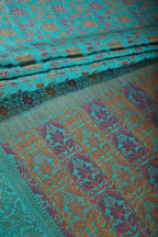 Turquoise Color Tussar Woven Silk Saree