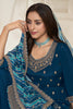 Dark Royal Blue Color Crepe Silk Zari Embroidered Suit with Palazzo