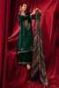 Deep Teal Color Zari Embroidered Velvet Unstitched Suit Fabric