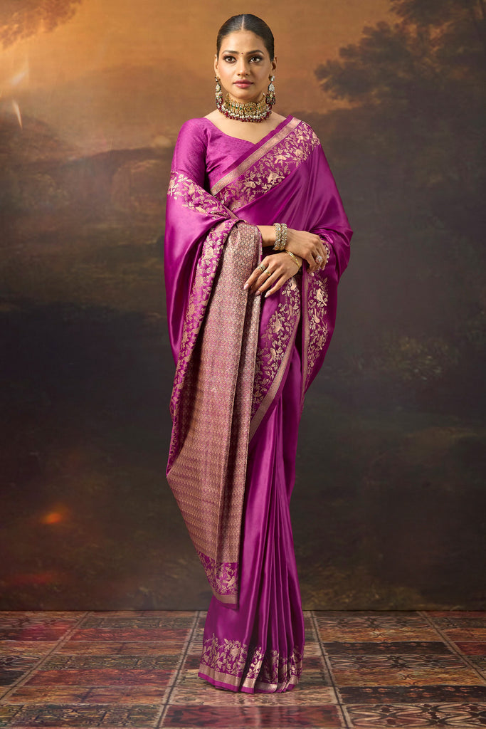 Velvet Woven Mulberry Silk Saree
