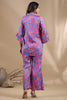 Purple Colour Muslin Printed Co-Ord Set