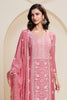 Dusty Peach Crepe Silk Embroidered Unstitched Suit