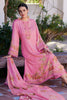 Pink Color Muslin Neck Embroidered & Floral Printed Unstitched Suit Fabric