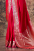 Red Mulberry Silk Woven Saree