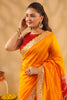 Mustard Pure Tissue Silk Zari Embroidered Saree