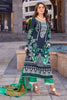 Midnight Indigo & Seagreen Color Spun Printed Unstitched Suit Fabric