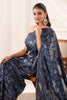 Navy Tussar Silk Printed Saree