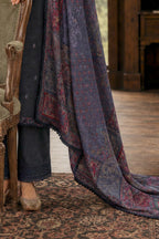 Grey Matka Silk Embroidered Unstitched Suit Material