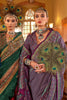 Dusty Mauve Color Printed Gajji Silk Saree