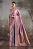 Lavender Soft Silk Zari Woven Saree