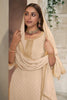 Cream Crepe Silk Zari Embroidered Suit With Embroidered Palazzo