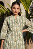 Pista Green Floral Printed Cotton Long Kurta Set