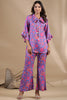 Purple Colour Muslin Printed Co-Ord Set