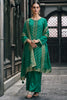 Teal Color Organza Embroidered Unstitched Suit Material